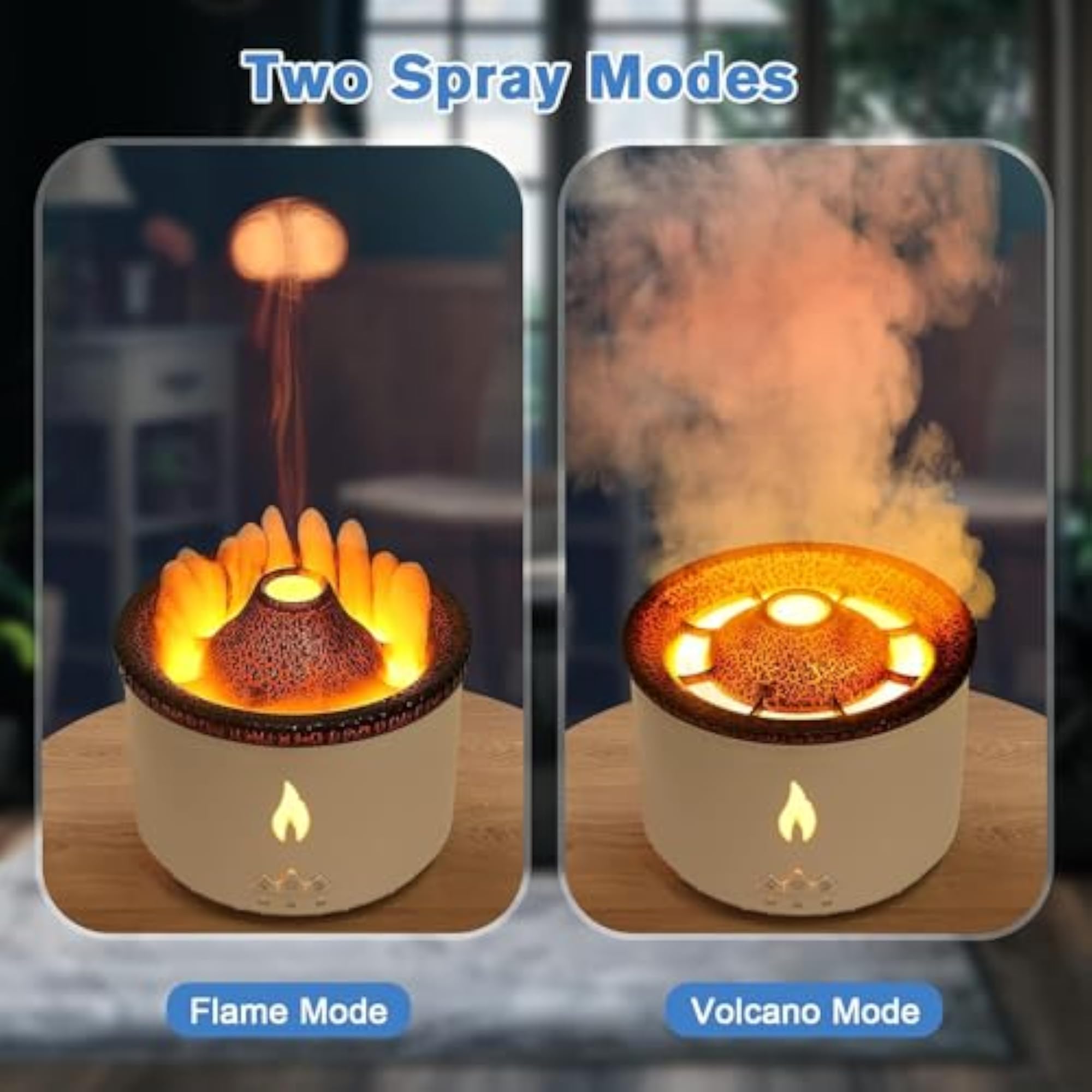 Koshiya 300ML Aromatherapy Diffuser with Flame and Volcano Mist Modes